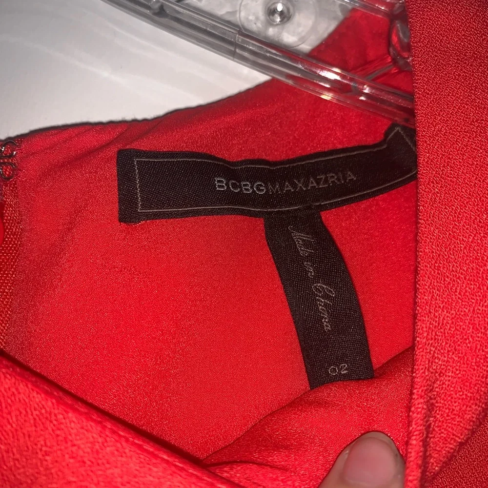 BCBGMAXAZARIA Coral Orange Red Mini Dress Women’s Size 2 Like New Condition - Picture 2 of 5